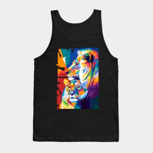 Animals Lion Wpap Art Tank Top